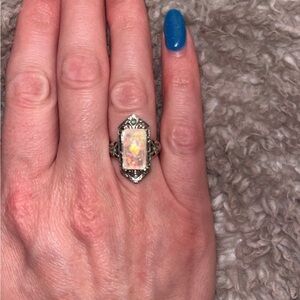 Elegant Silver Opal Ring